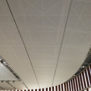 Roof end of Camp Clar pavilion.